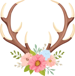Ai generated Deer Beautiful flowers Stickdatei
