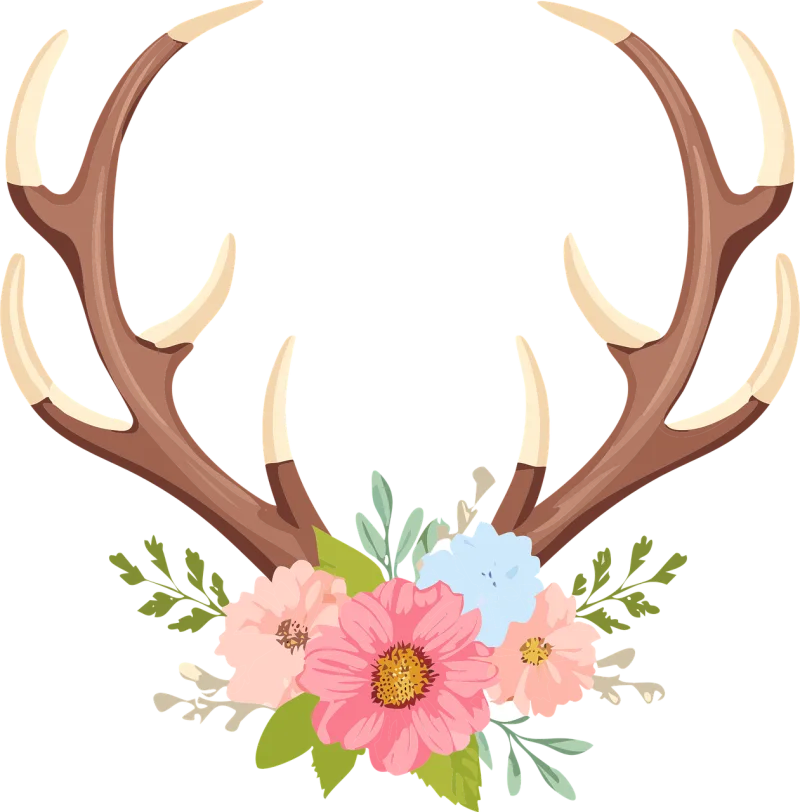 Ai generated Deer Beautiful flowers Stickdatei – Blumen