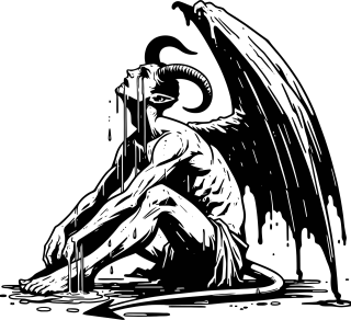 Ai generated Devil Sad Stickdatei