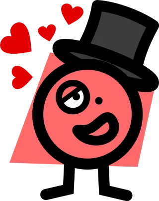 Love Hearts Top hat Stickdatei