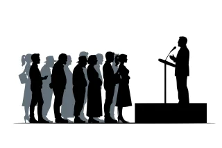 Public speaking Speaker Silhouette Stickdatei – Musik