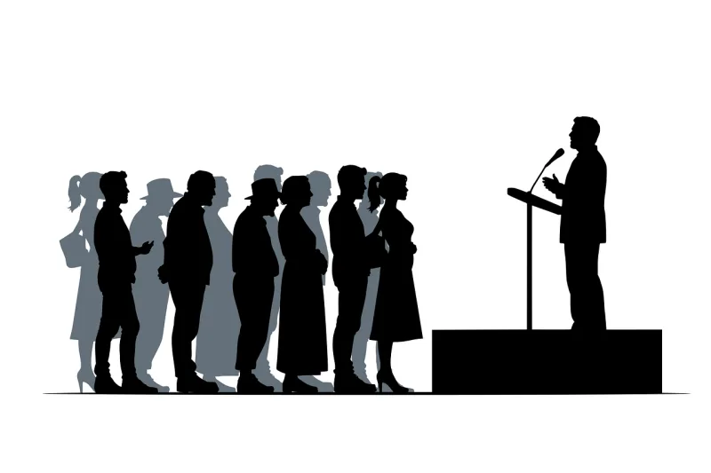 Public speaking Speaker Silhouette Stickdatei – Musik