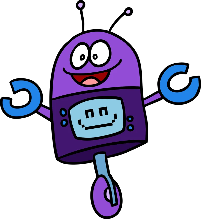 Robot Happy Purple Stickdatei – Kinder
