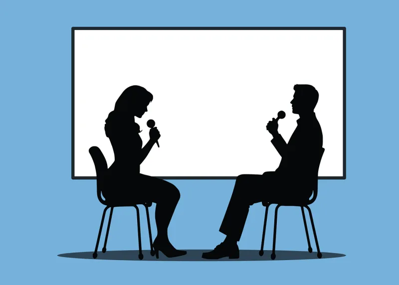 Interview Conversation Silhouette Stickdatei – Musik