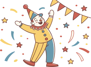 Ai generated Clown Costume Stickdatei