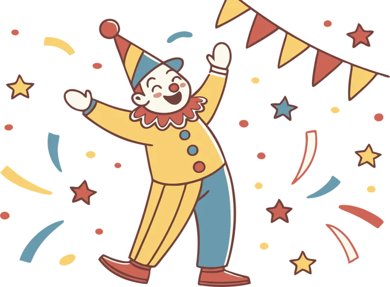 Ai generated Clown Costume Stickdatei – Kinder