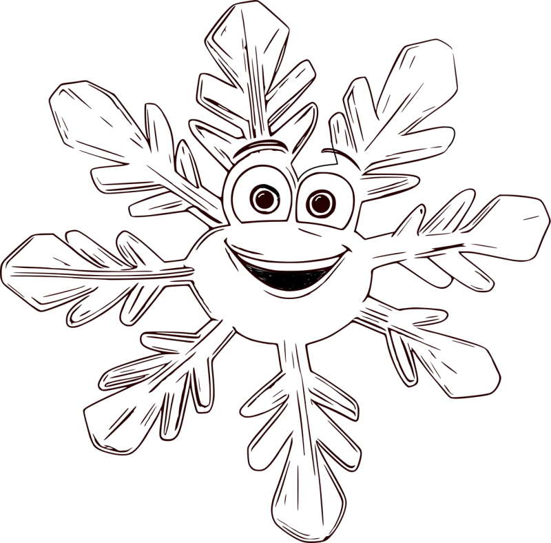 Ai generated Snowflake Cartoon Stickdatei – Weihnachten