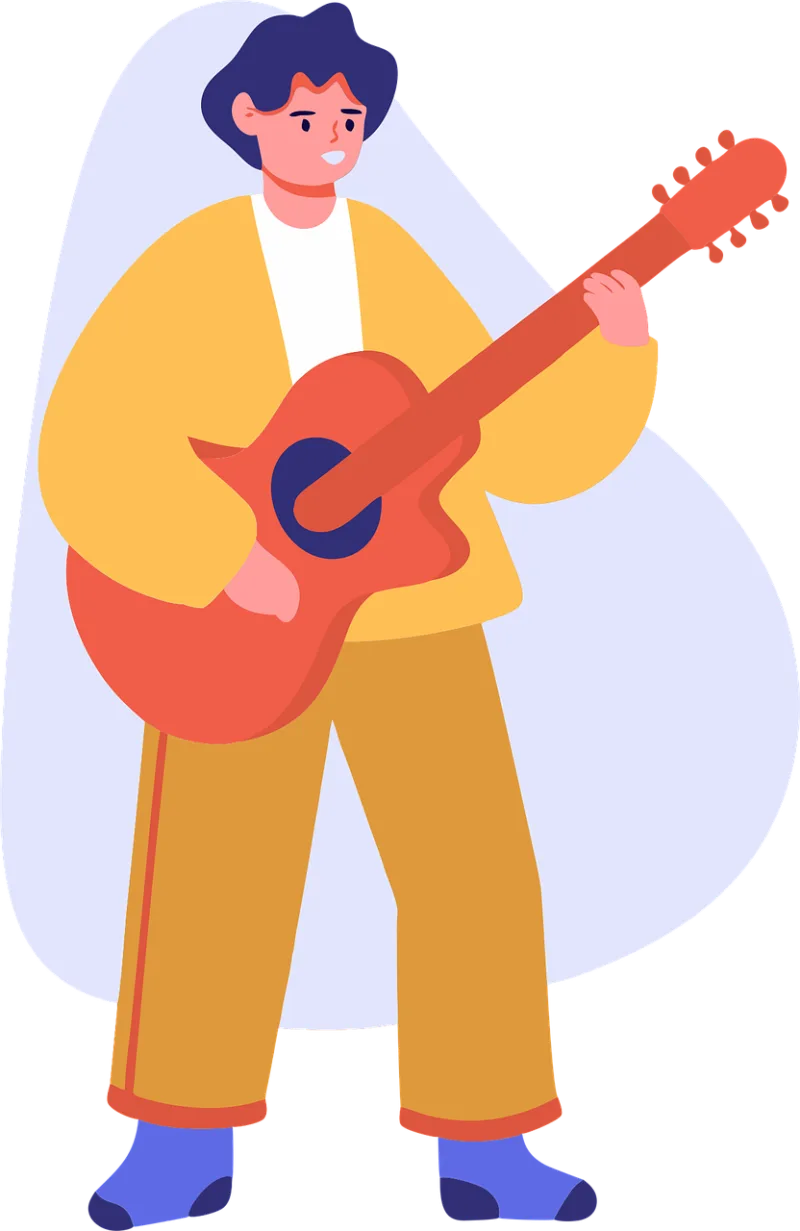 Ai generated Man Guitar Stickdatei – Musik