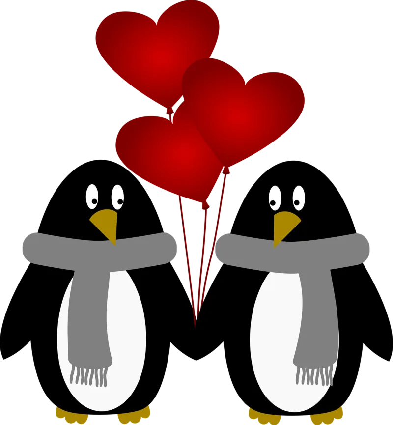 Penguins Balloons Valentine's day Stickdatei – Fahrzeuge
