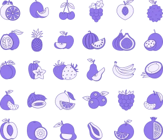 Fruits Icons Dessert Stickdatei