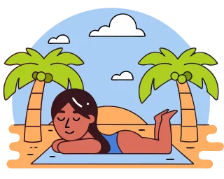 Woman Sunbathing Beach Stickdatei