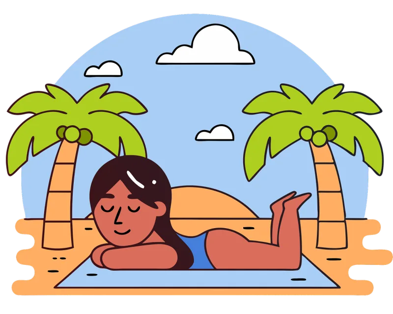 Woman Sunbathing Beach Stickdatei – Natur