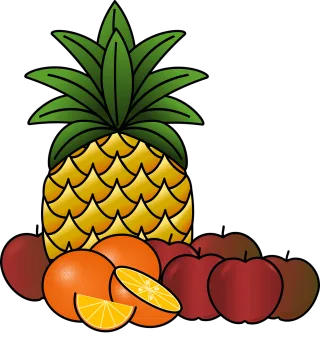Fruits Pineapple Oranges Stickdatei – Essen & Trinken