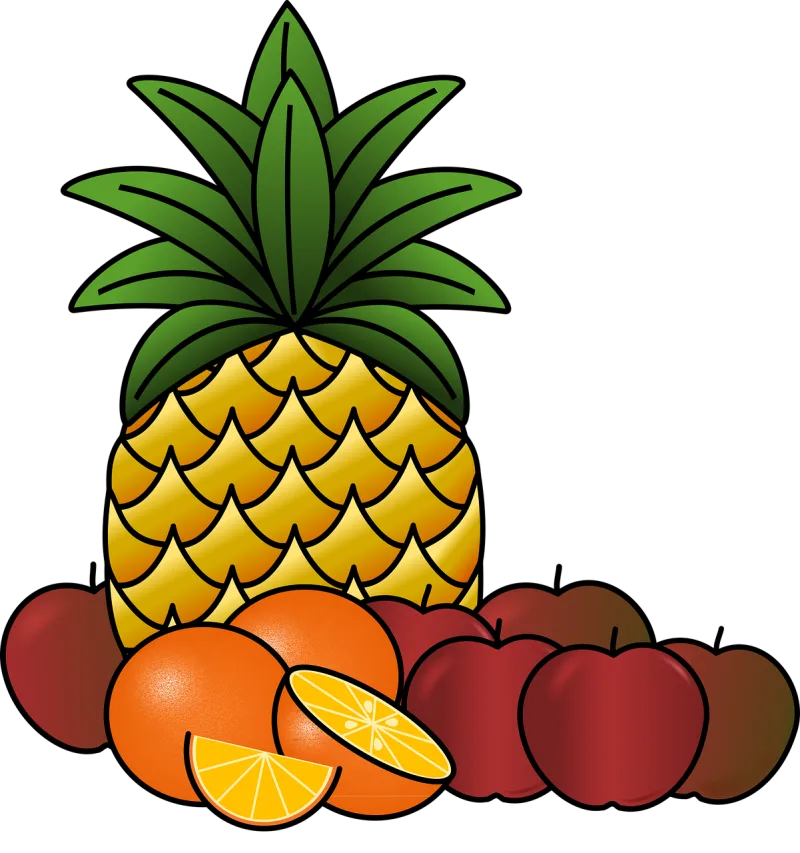 Fruits Pineapple Oranges Stickdatei – Essen & Trinken