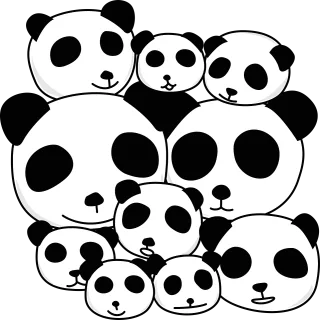 Panda Animal Bear Stickdatei