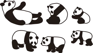 Panda Animal Bear Stickdatei