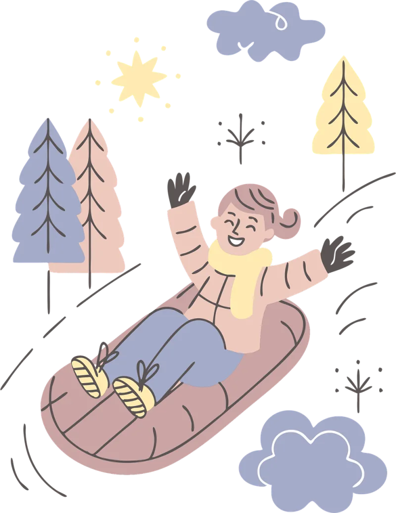 Ai generated Winter Sled Stickdatei – Weihnachten
