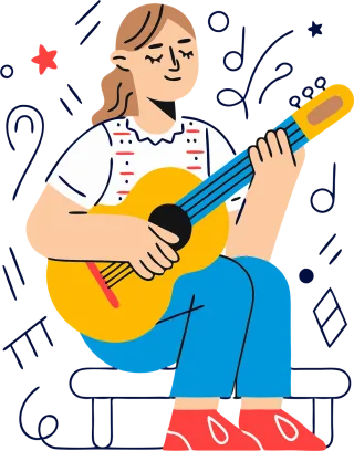 Ai generated Woman Guitar Stickdatei