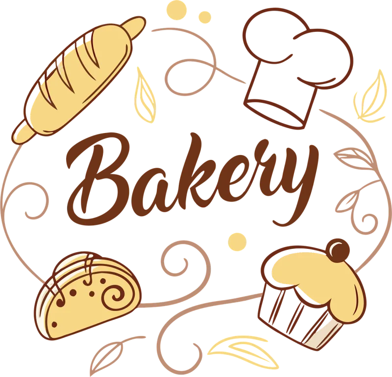 Ai generated Bakery Logo Stickdatei – Kinder