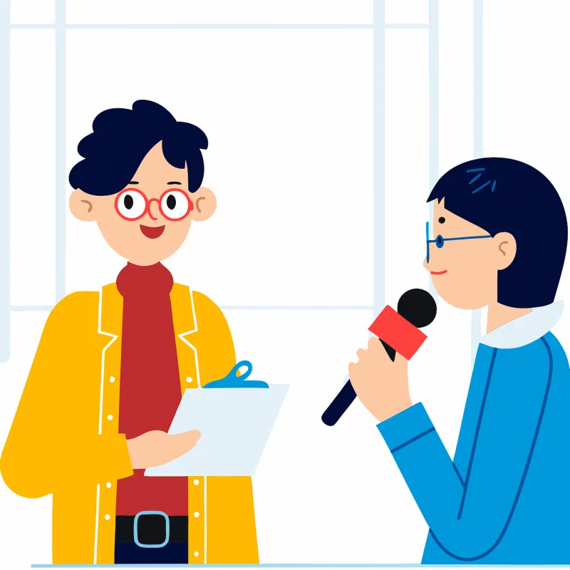 Ai generated Interview Journalist Stickdatei – Musik