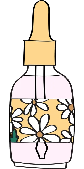 Serum bottle Face serum Skincare product Stickdatei – Blumen