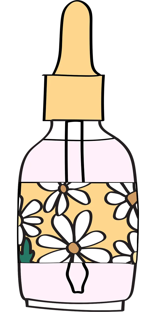 Serum bottle Face serum Skincare product Stickdatei – Blumen