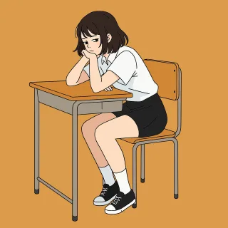 Ai generated Girl Student Stickdatei