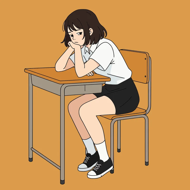 Ai generated Girl Student Stickdatei – Herzen & Liebe