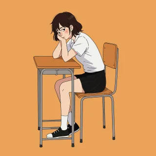 Ai generated Girl Student Stickdatei