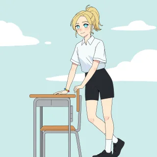 Teenage boredom School Girl Stickdatei