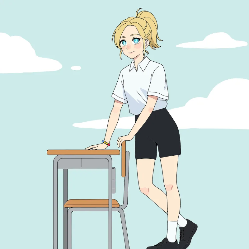 Teenage boredom School Girl Stickdatei – Herzen & Liebe