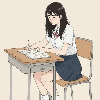 Teenage boredom School Girl Stickdatei