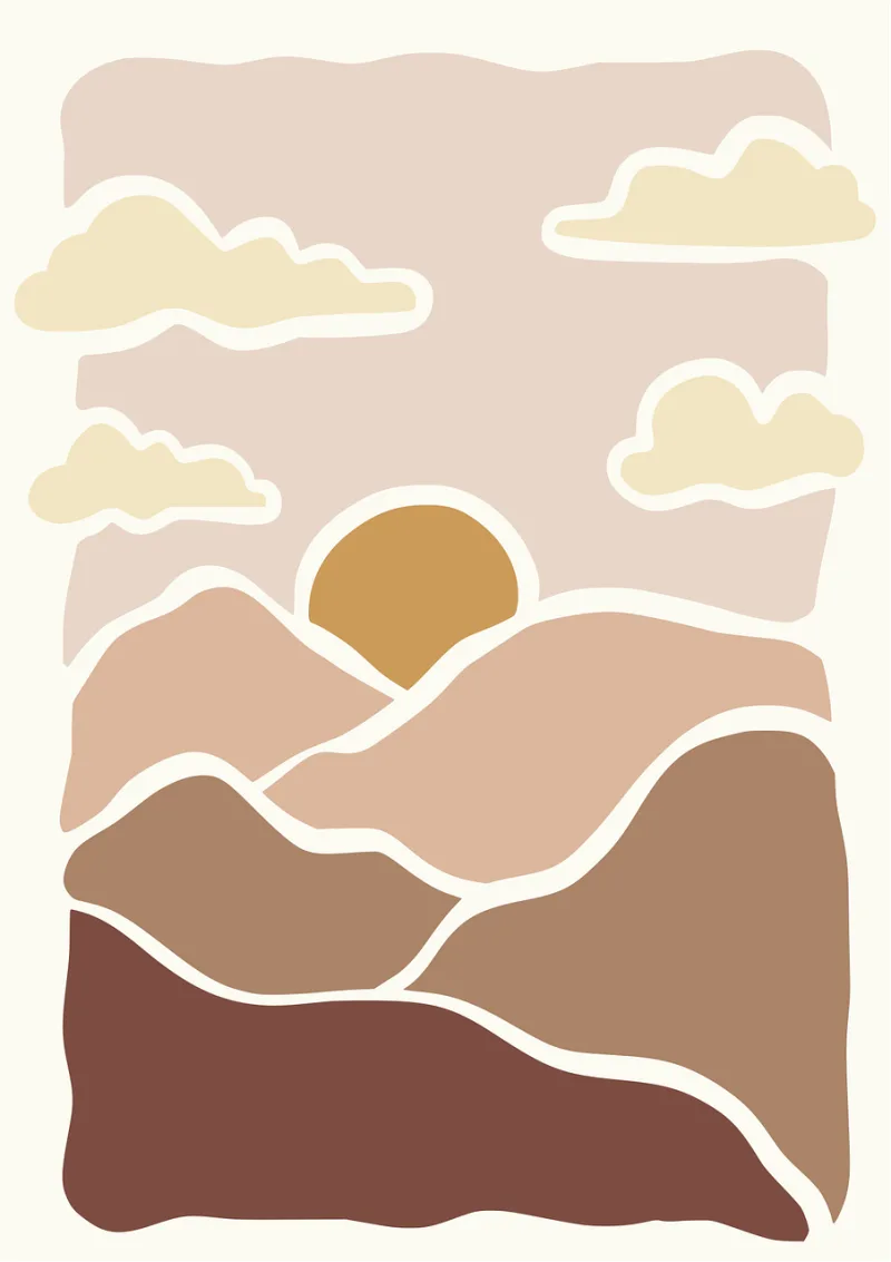 Mountain Sea Shape Stickdatei – Natur