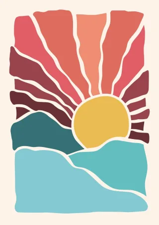 Mountain Sea Shape Stickdatei – Natur