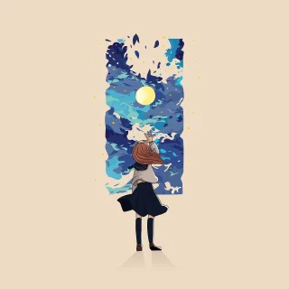 Woman Sea Painting Stickdatei
