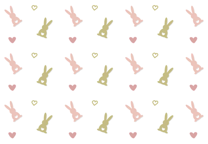 Rabbits Hearts Template Stickdatei – Tiere