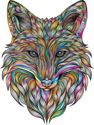 Fox Animal Head Stickdatei