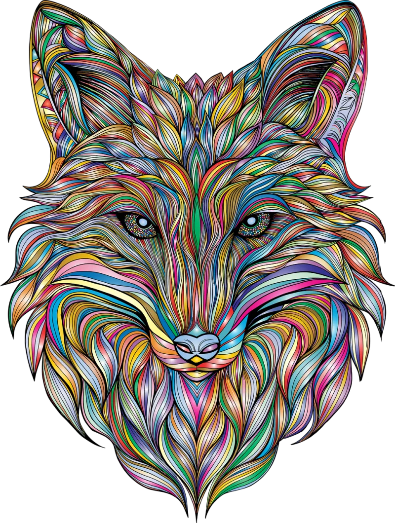Fox Animal Head Stickdatei – Tiere