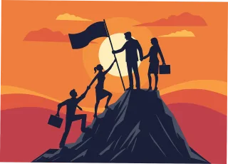 Leadership Teamwork Success Stickdatei – Natur
