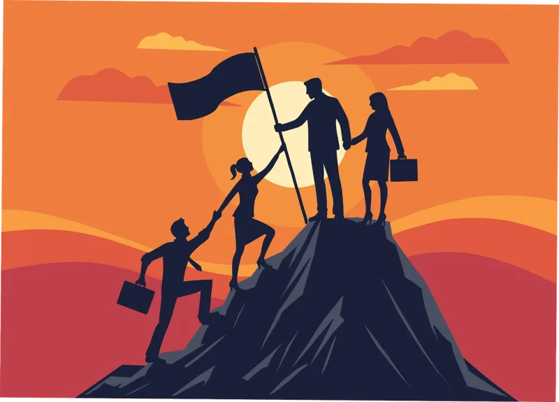 Leadership Teamwork Success Stickdatei – Natur