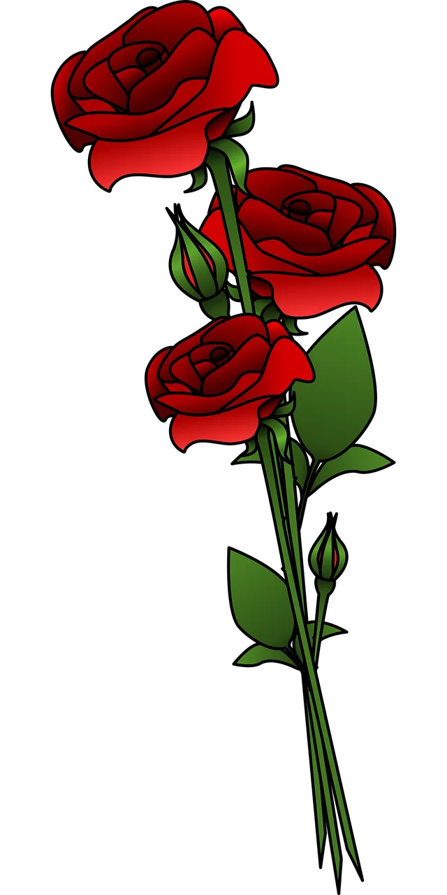 Roses Flowers Bouquet Stickdatei – Blumen