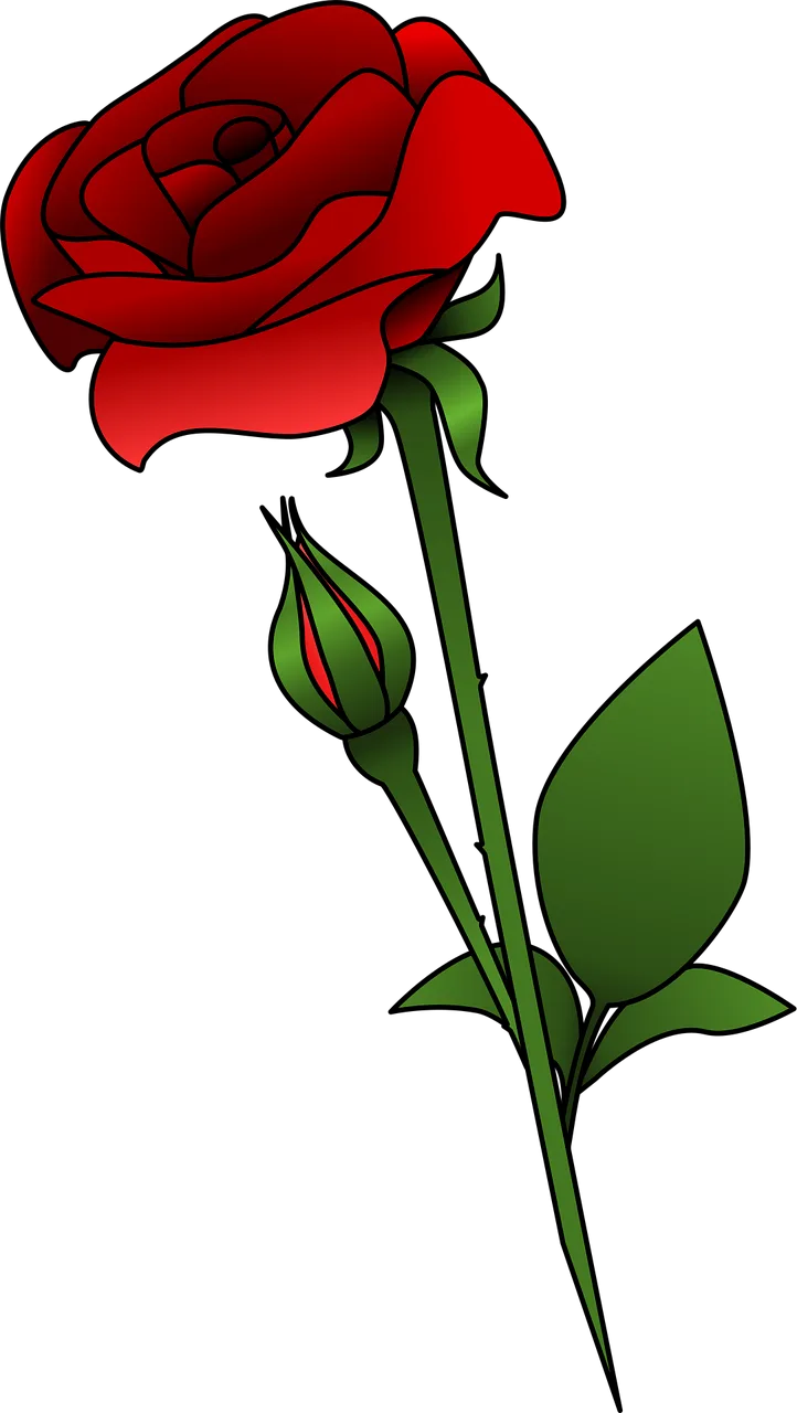 Roses Flowers Single rose Stickdatei – Blumen