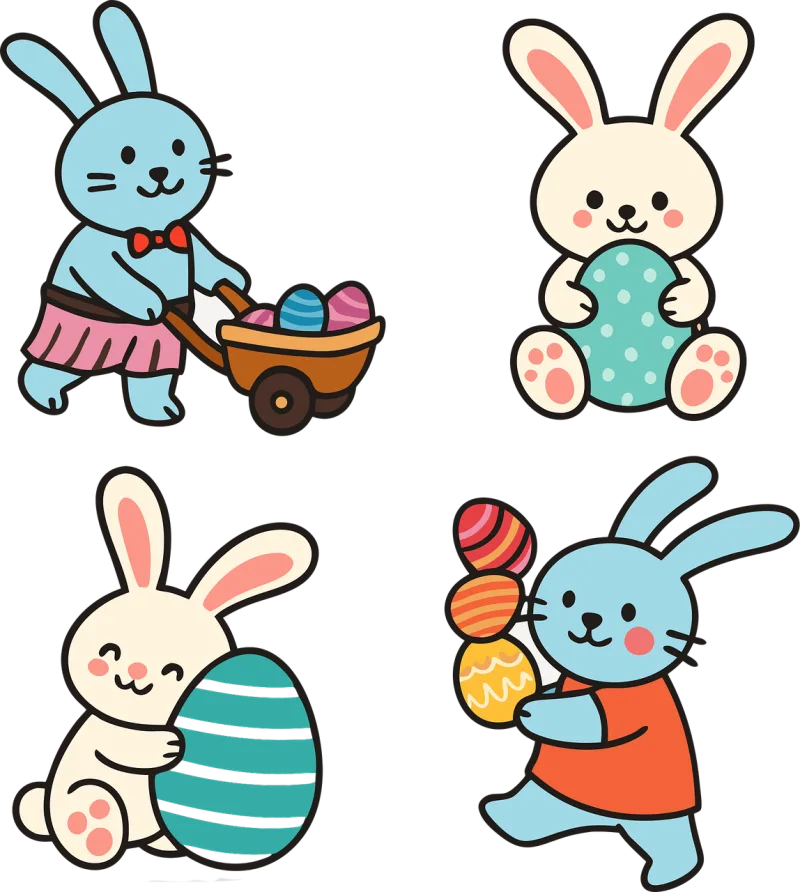 Ai generated Easter Rabbits Stickdatei – Tiere