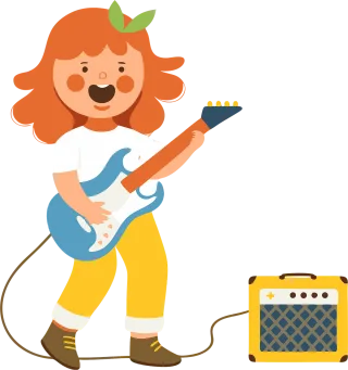 Girl Guitar Music Stickdatei