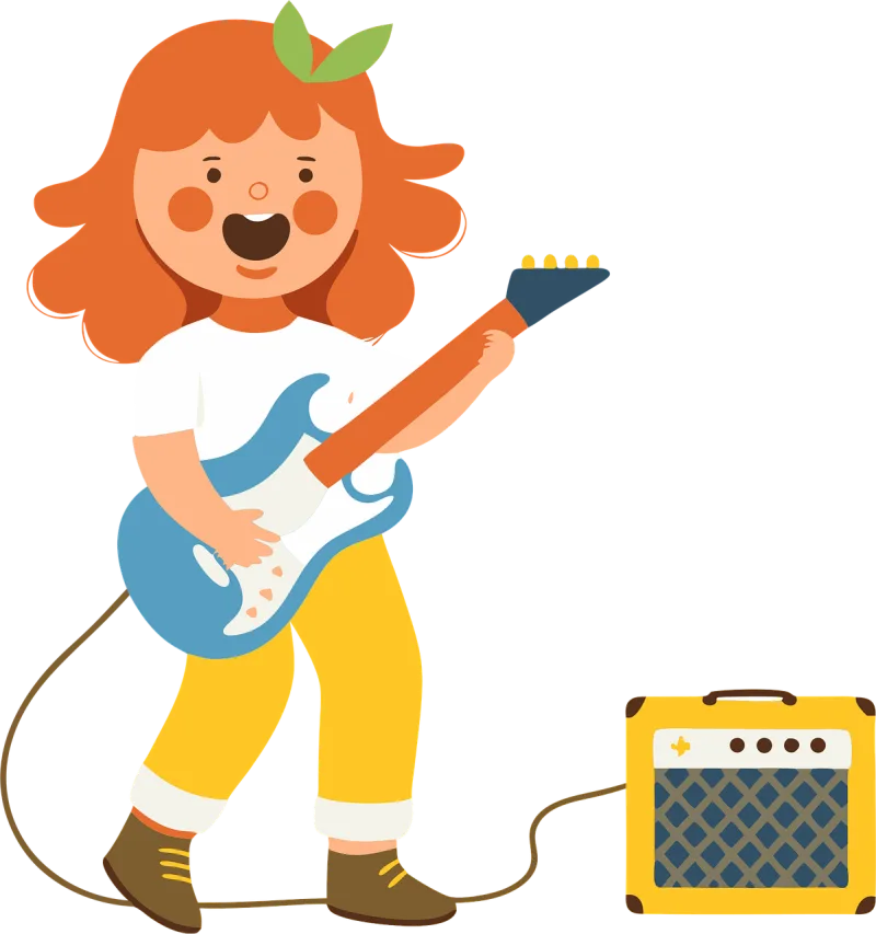 Girl Guitar Music Stickdatei – Musik
