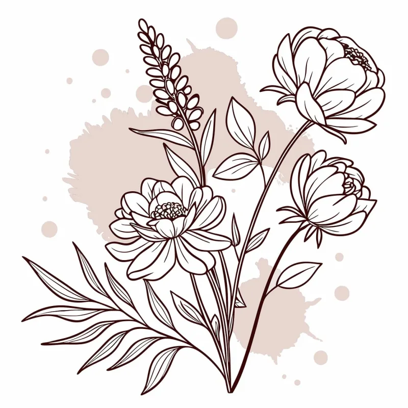 Floral Design Trendy Stickdatei – Blumen