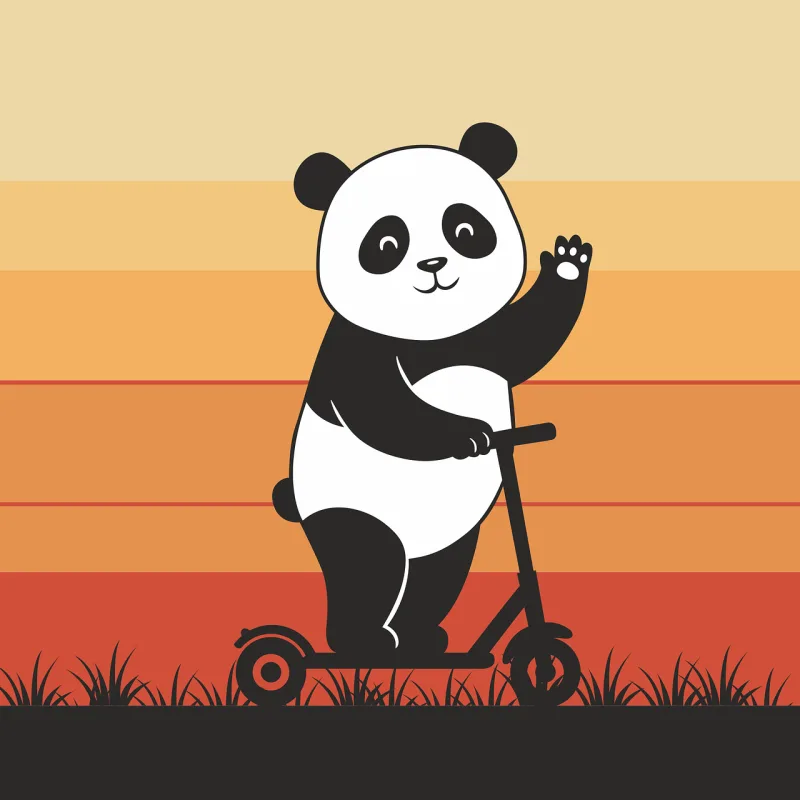 Panda bear Adventure Animal Stickdatei – Tiere