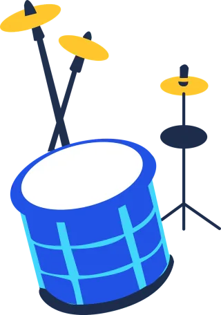 Drum Music Blue Stickdatei