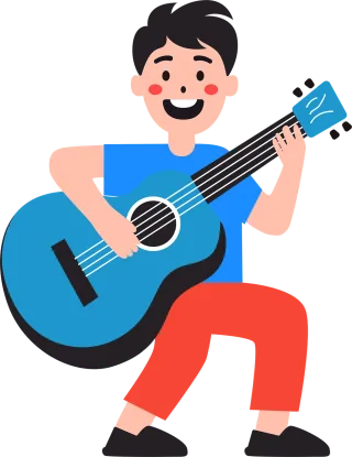 Boy Guitar Music Stickdatei
