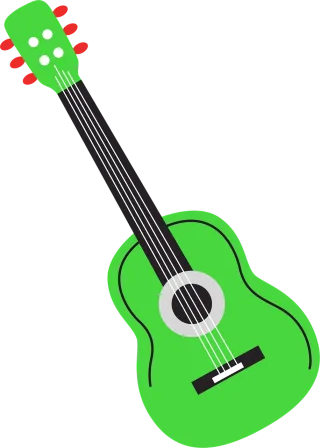 Guitar Music Green Stickdatei – Musik